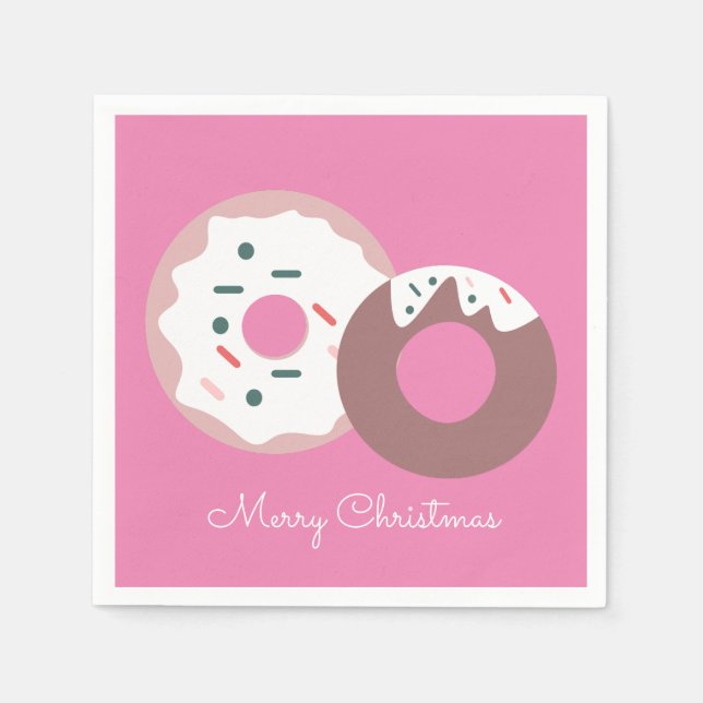 Christmas Donuts Sprinkles Bakery  Merry Christmas Napkins (Front)