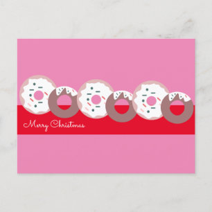 Christmas Donuts Sprinkles Bakery Merry Christmas Postcard