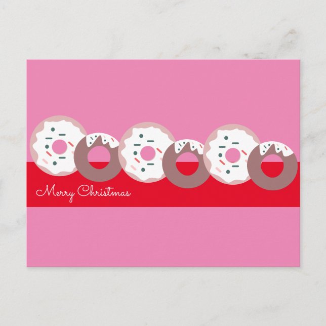 Christmas Donuts Sprinkles Bakery  Merry Christmas Postcard (Front)
