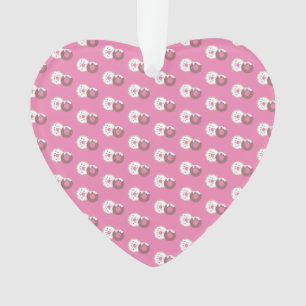 Christmas Donuts Sprinkles Bakery  Pink Ornament