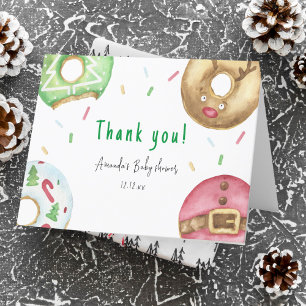 Christmas donuts Thank you baby shower  Card
