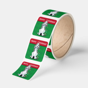 Christmas Doodle Dog Square Sticker