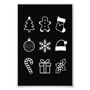 Christmas Doodle Gingerbread Tree Candy Xmas Photo Print