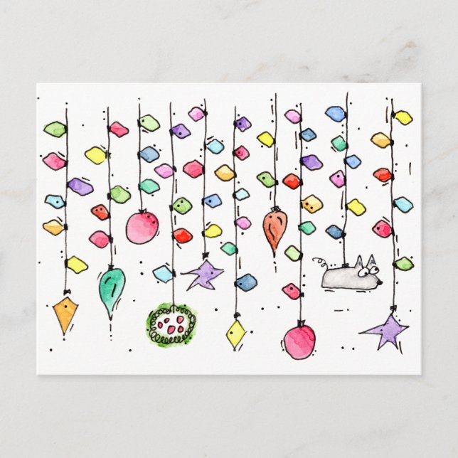 Christmas Doodle Holiday Postcards (Front)