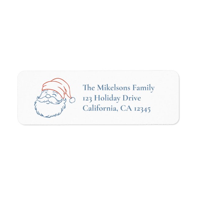 Christmas Doodle Line Art Holiday Label (Front)