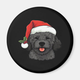 Christmas Doodle Oodle Dog - Black Classic T-Shirt Magnet