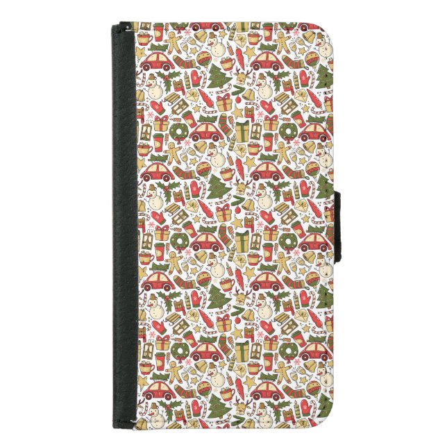 Christmas Doodle Wallet Case (Front)