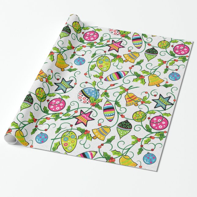 Christmas doodles gift Wrapping Paper (Unrolled)