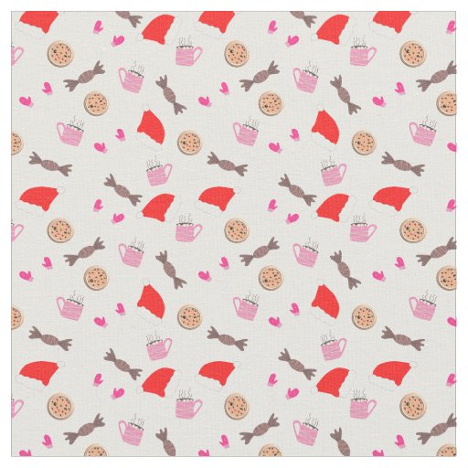 Christmas Doodles Pattern Design Fabric