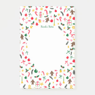 Christmas Doodles Whimsical Holiday CUSTOM Notepad