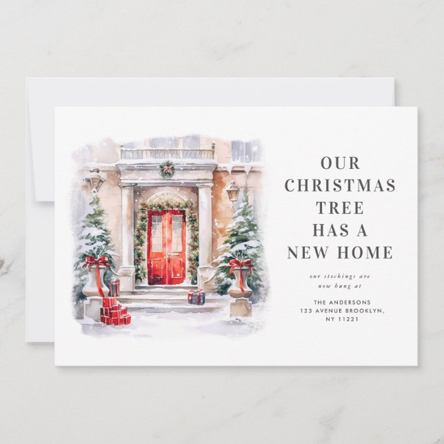 christmas door holiday moving announcement (Front)