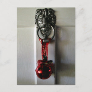 Christmas Door Knocker Holiday Postcard