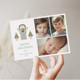 Christmas Door Letterpress Photo Cards