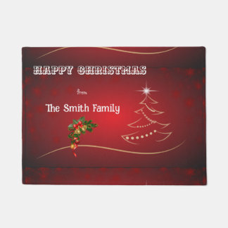 Christmas Door Mat. Customize the welcome and name Doormat