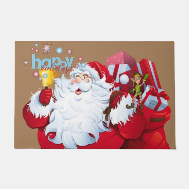 Christmas Door Mat, Happy Holidays Doormat (Front)