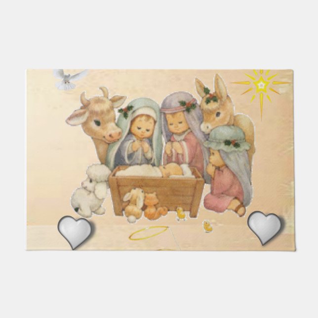 Christmas Door Mat, Jesus Christ Doormat (Front)