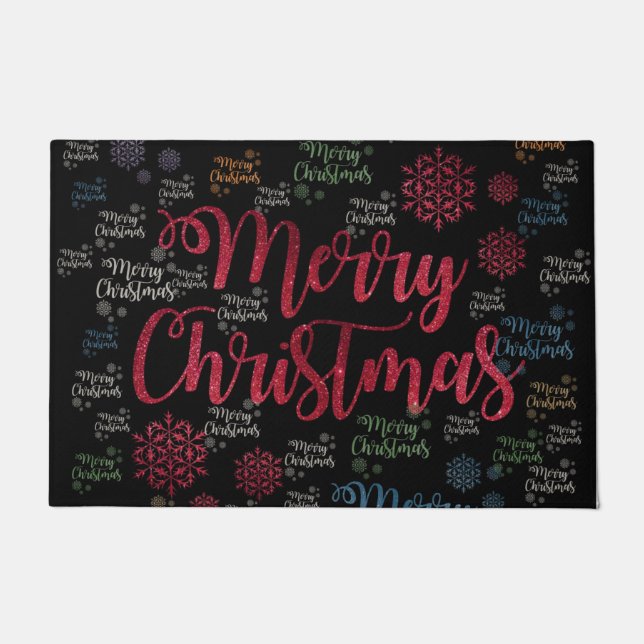 Christmas Door Mat, Merry Christmas Doormat (Front)