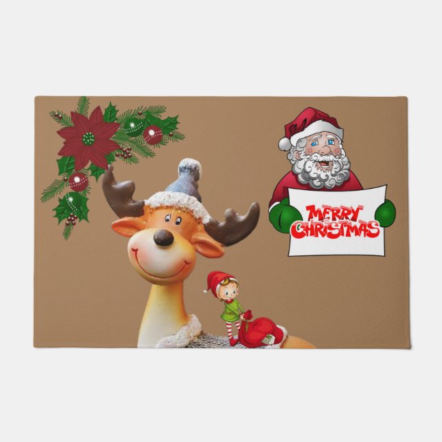 Christmas Door Mat, Merry Christmas Doormat (Front)