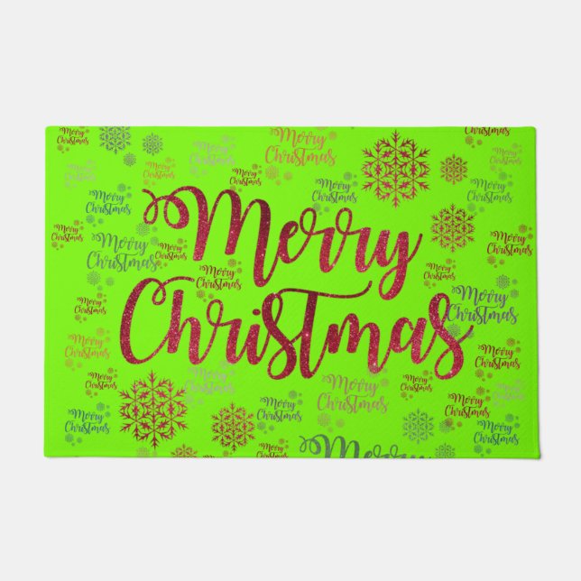 Christmas Door Mat, Merry Christmas Doormat (Front)