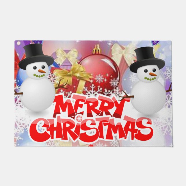 Christmas Door Mat, Merry Christmas Doormat (Front)