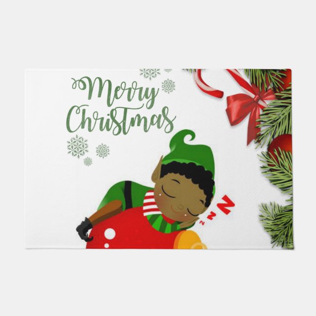 Christmas Door Mat, Merry Christmas Doormat (Front)