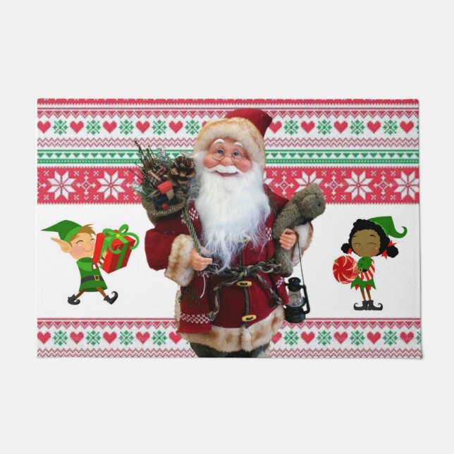 Christmas Door Mat, Santa Doormat (Front)