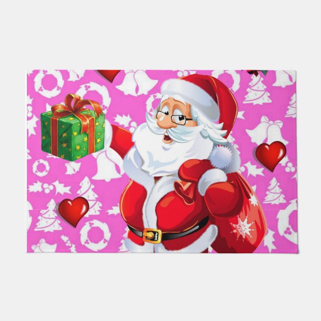 Christmas Door Mat, Santa Doormat (Front)