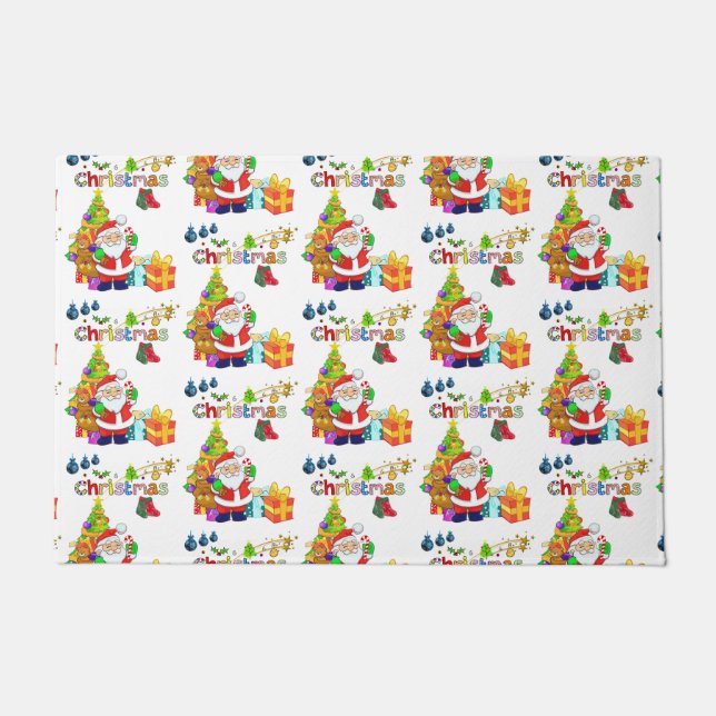 Christmas Door Mat, Santa Doormat (Front)