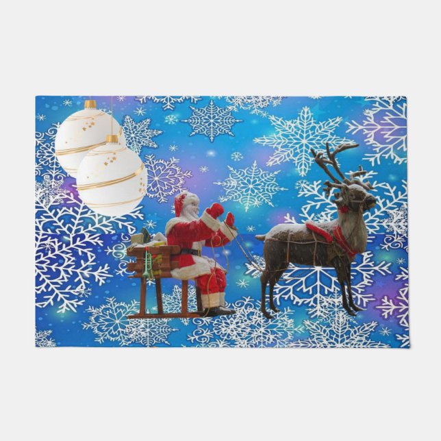 Christmas Door Mat, Santa Doormat (Front)