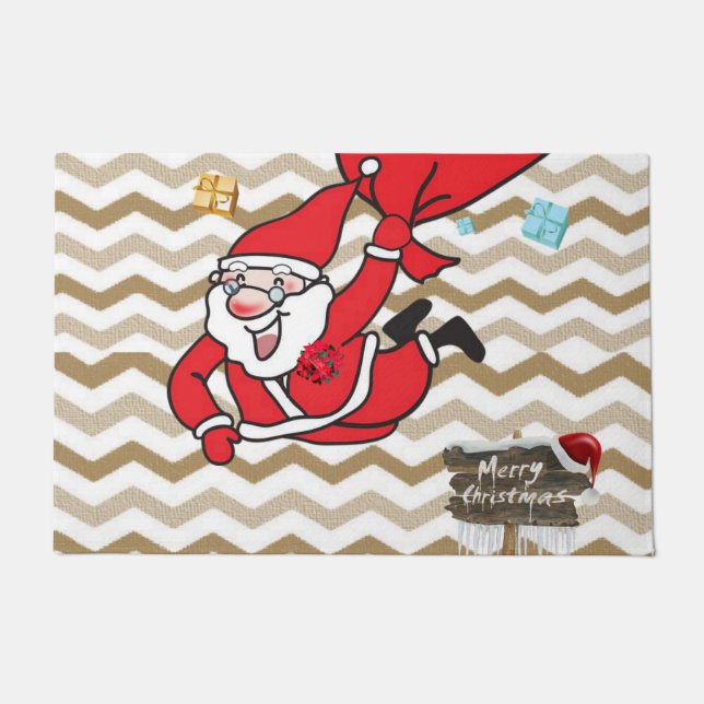 Christmas Door Mat, Santa Doormat (Front)