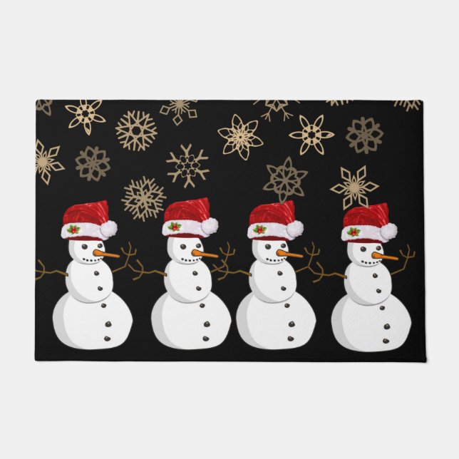 Christmas Door Mat, Snowman Doormat (Front)