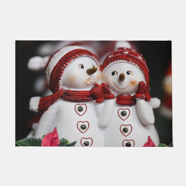 Christmas Door Mat, Snowman Doormat (Front)
