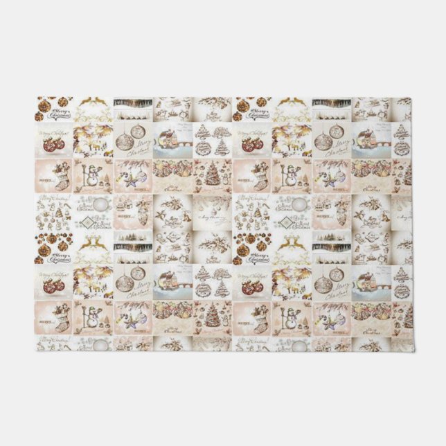 Christmas Door Mat, Vintage Doormat (Front)