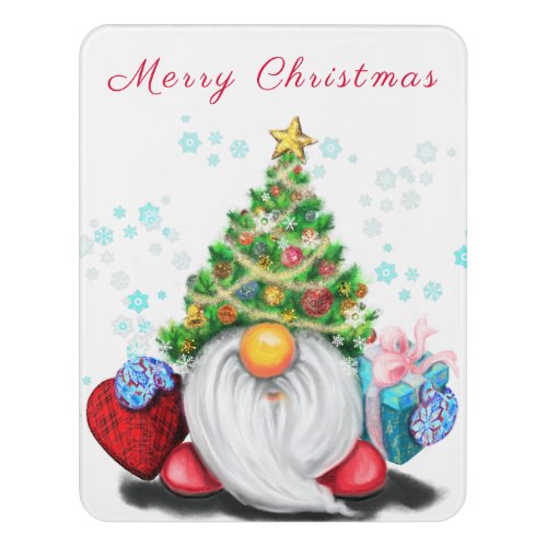 Christmas Door Sign Gnome with Gift 