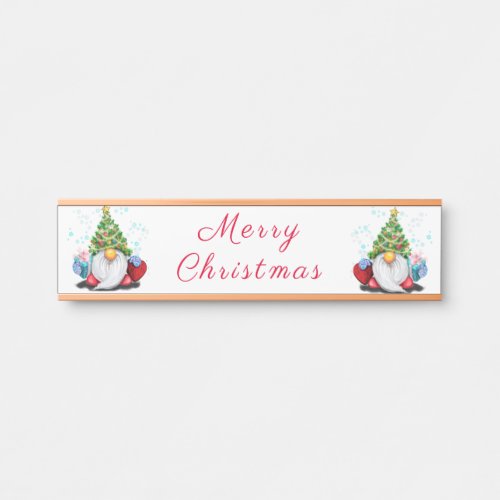 Christmas Door Sign Gnome with Gifts