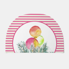 Christmas Doormat Festive Pink and Green