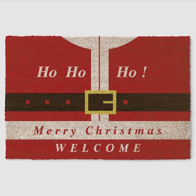 Christmas Doormat Funny Santa Claus Design Fiber Doormat (Front)