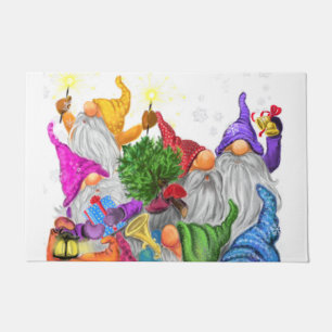 Christmas Doormat Gift Gnome Party Cartoon