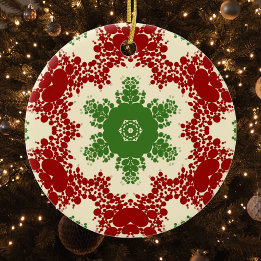 Christmas Dot Mandala Ceramic Ornament
