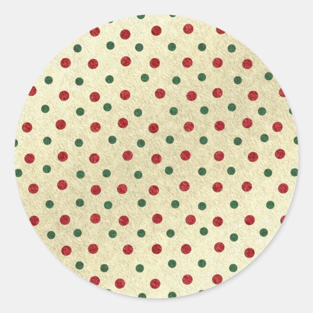 Christmas Dots pattern Classic Round Sticker (Front)