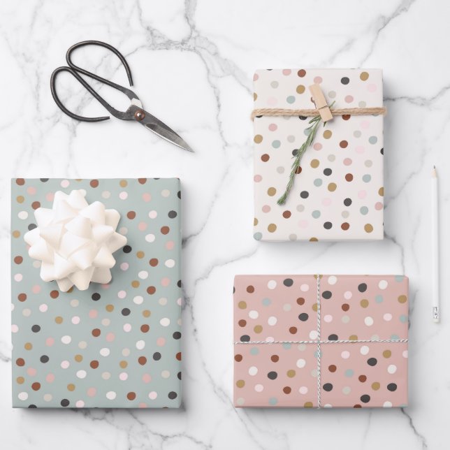Christmas Dots Wrapping Paper Sheets (Front)