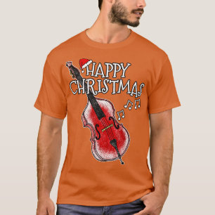 Christmas Double Bass Bassist Musician Xmas 2022 T-Shirt