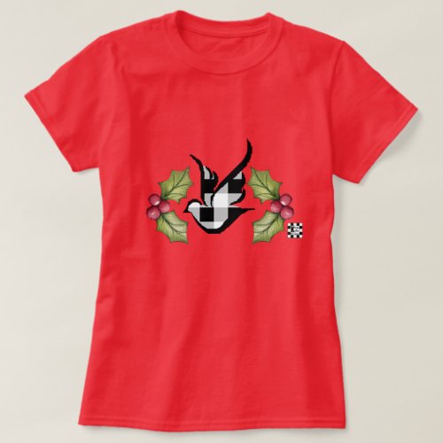 Christmas Dove and Holly T_Shirt