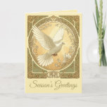 Christmas Dove Art Nouveau Aesthetic Design Holiday Card