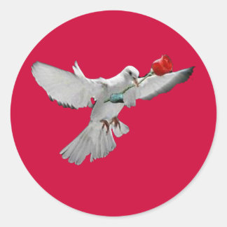 Christmas Dove Classic Round Sticker