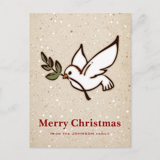 Christmas Dove Holiday Postcard (Front)