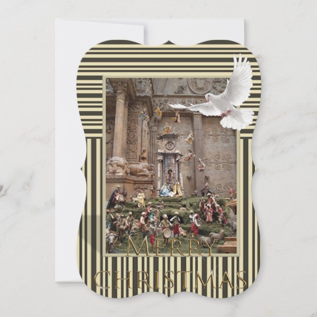 Christmas Dove Nativity Flat Greeting Card, Jesus Card (Front)