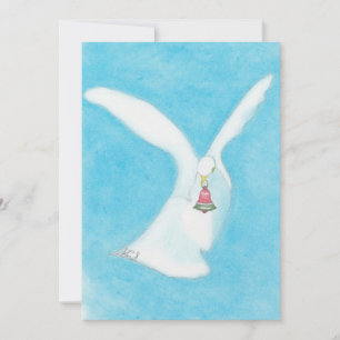 Christmas Dove with Bell Holiday Card