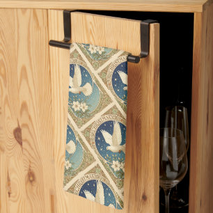 Christmas Dove With Vintage-style Decorative Panel Kitchen Towel