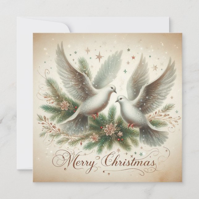 Christmas Doves Holiday Card (Front)